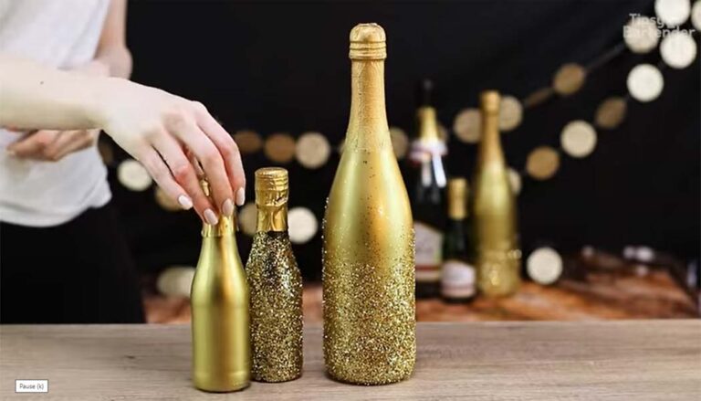 how to paint a champagne bottle